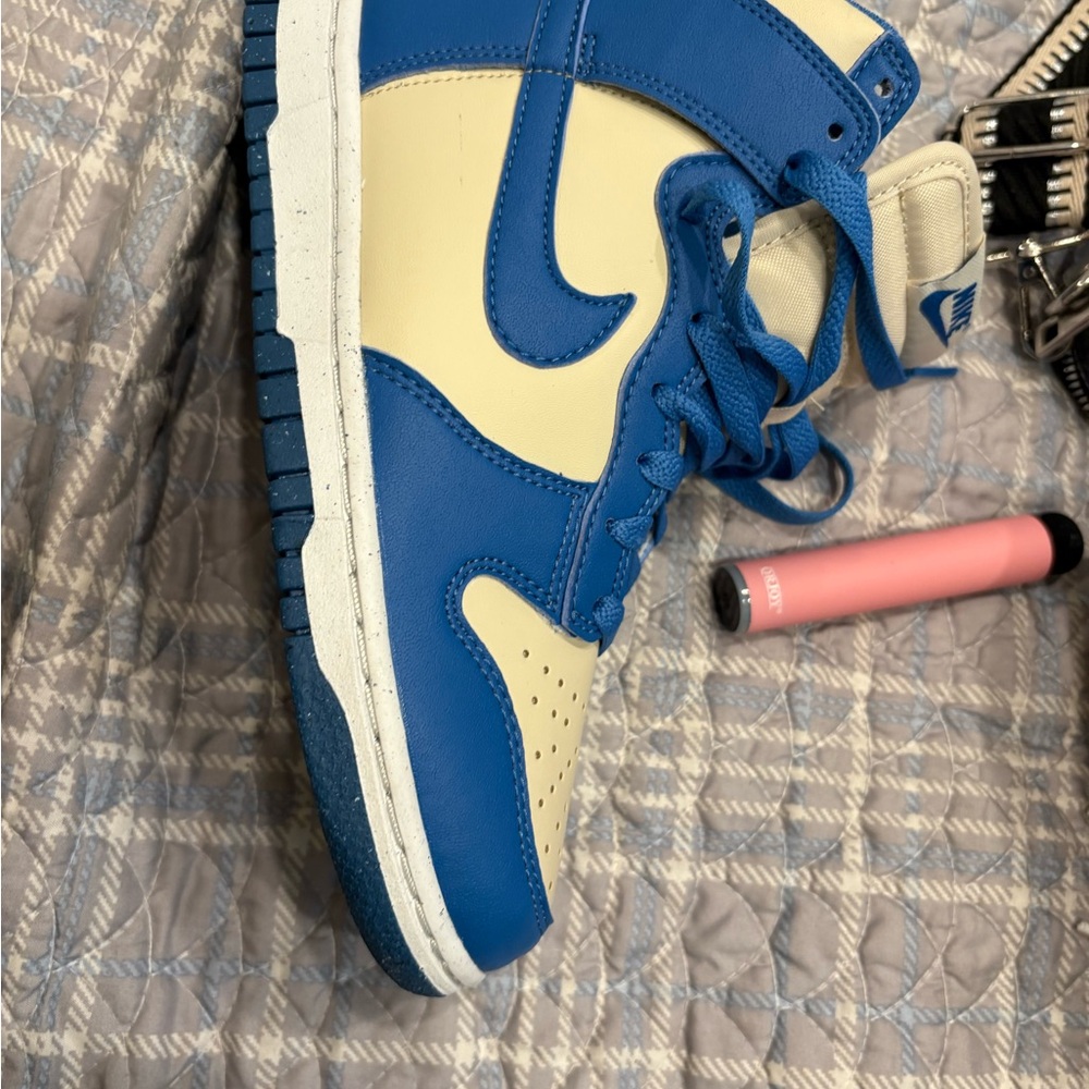 Nike Blue and Cream Dunk Sneakers